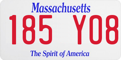 MA license plate 185YO8