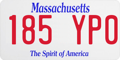 MA license plate 185YP0