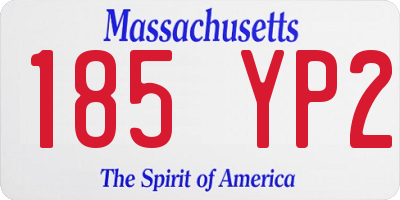 MA license plate 185YP2