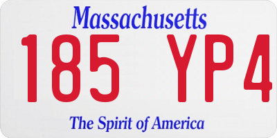 MA license plate 185YP4