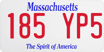 MA license plate 185YP5