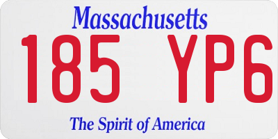 MA license plate 185YP6
