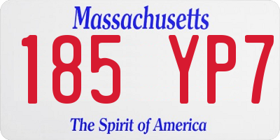 MA license plate 185YP7