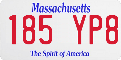 MA license plate 185YP8