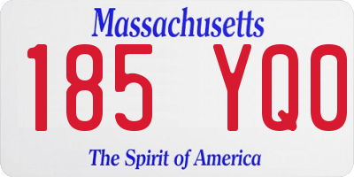 MA license plate 185YQ0