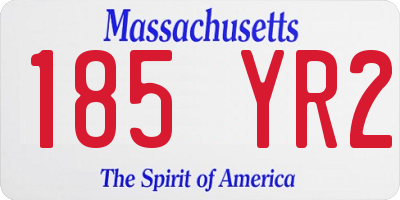 MA license plate 185YR2