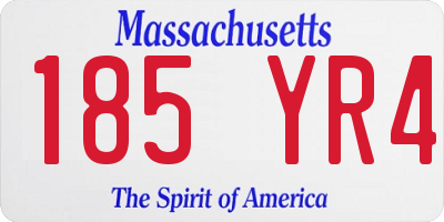MA license plate 185YR4