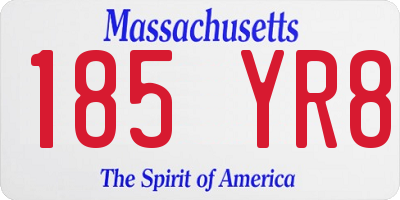 MA license plate 185YR8