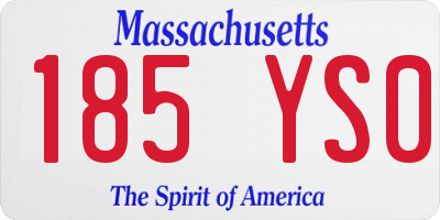 MA license plate 185YS0