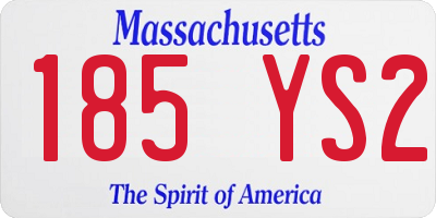 MA license plate 185YS2