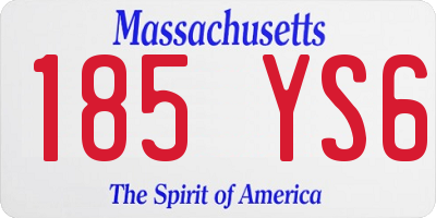 MA license plate 185YS6