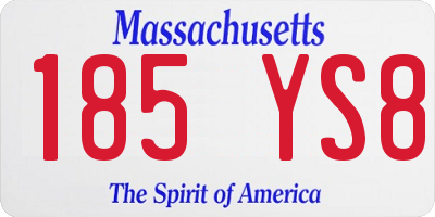 MA license plate 185YS8