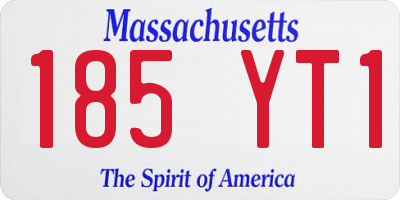 MA license plate 185YT1