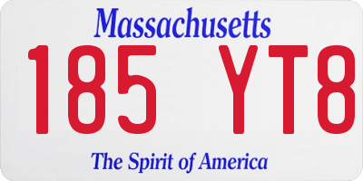 MA license plate 185YT8