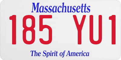 MA license plate 185YU1