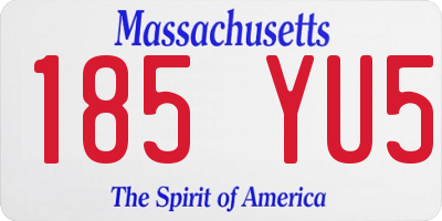 MA license plate 185YU5