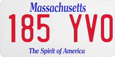 MA license plate 185YV0
