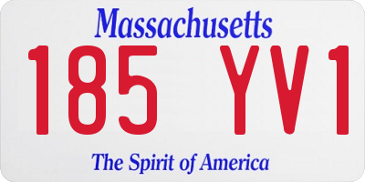 MA license plate 185YV1