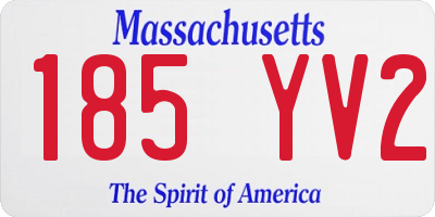 MA license plate 185YV2
