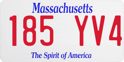 MA license plate 185YV4