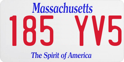 MA license plate 185YV5
