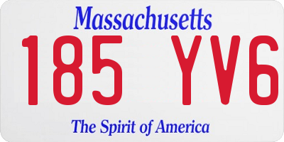 MA license plate 185YV6