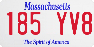 MA license plate 185YV8