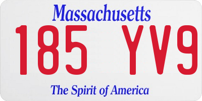 MA license plate 185YV9