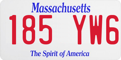 MA license plate 185YW6