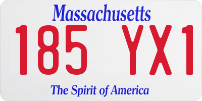 MA license plate 185YX1