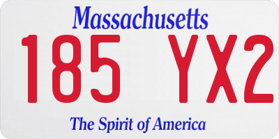 MA license plate 185YX2