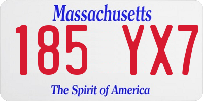 MA license plate 185YX7