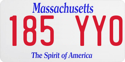 MA license plate 185YY0