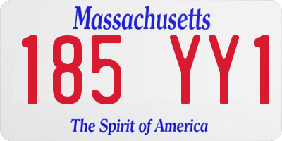 MA license plate 185YY1