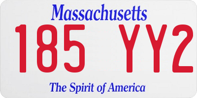 MA license plate 185YY2