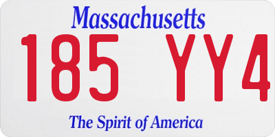 MA license plate 185YY4