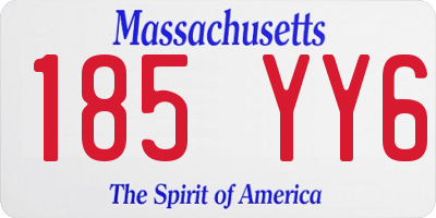 MA license plate 185YY6
