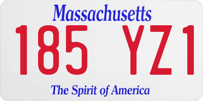 MA license plate 185YZ1