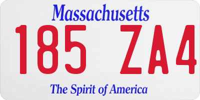 MA license plate 185ZA4