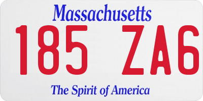MA license plate 185ZA6