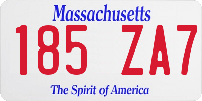 MA license plate 185ZA7