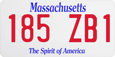 MA license plate 185ZB1