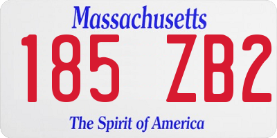 MA license plate 185ZB2