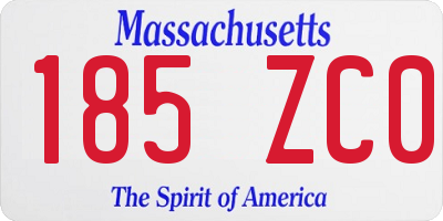 MA license plate 185ZC0