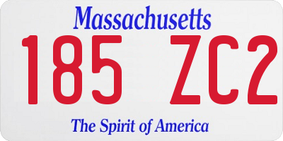 MA license plate 185ZC2