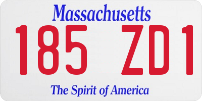 MA license plate 185ZD1