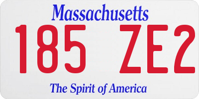 MA license plate 185ZE2