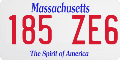 MA license plate 185ZE6
