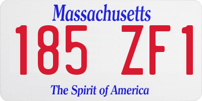 MA license plate 185ZF1