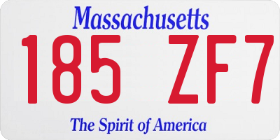 MA license plate 185ZF7